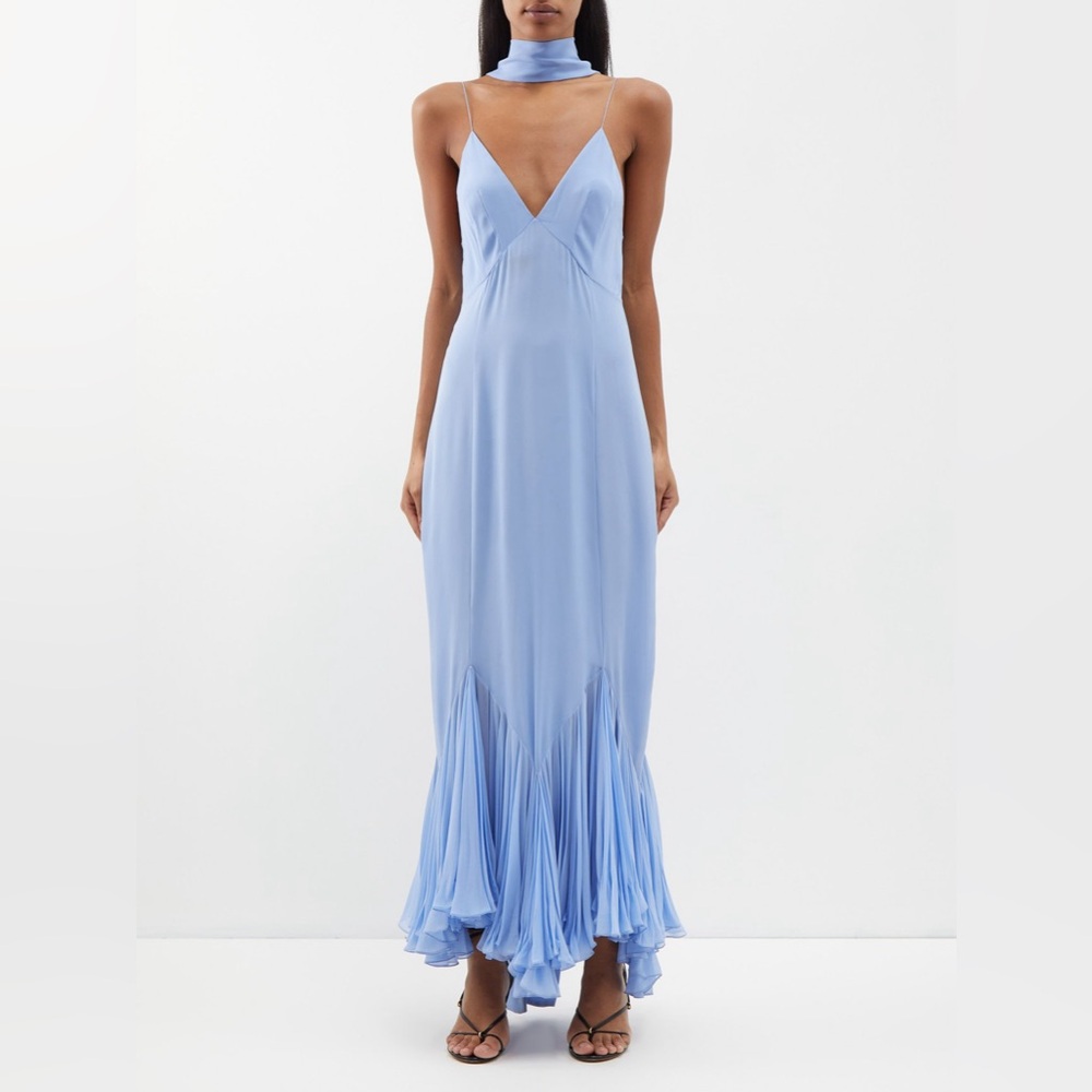 KHAITE Candita Dress in Cornflower